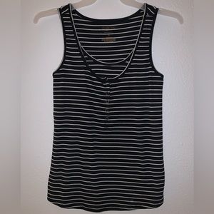 A:glow Maternity Nursing Tank Medium- Black and white striped